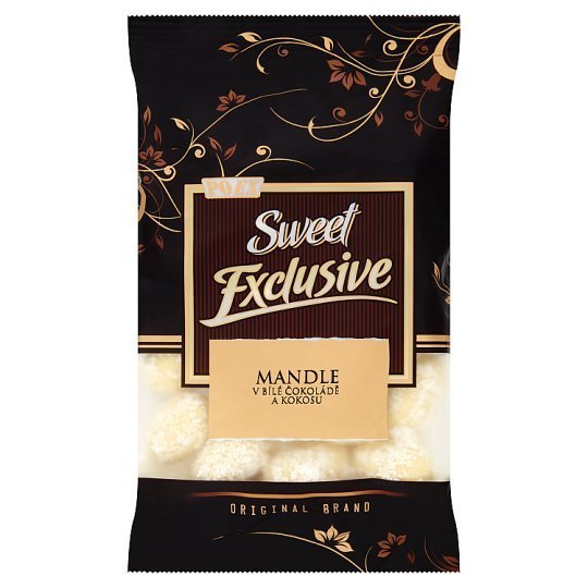 Mandle v bílé čokoládě a kokosu