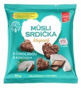 Müsli srdíčka s čokoládou a kokosem