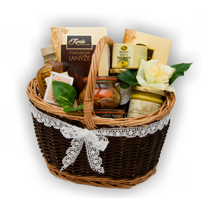 Svatební košík se zlatým dekorováním